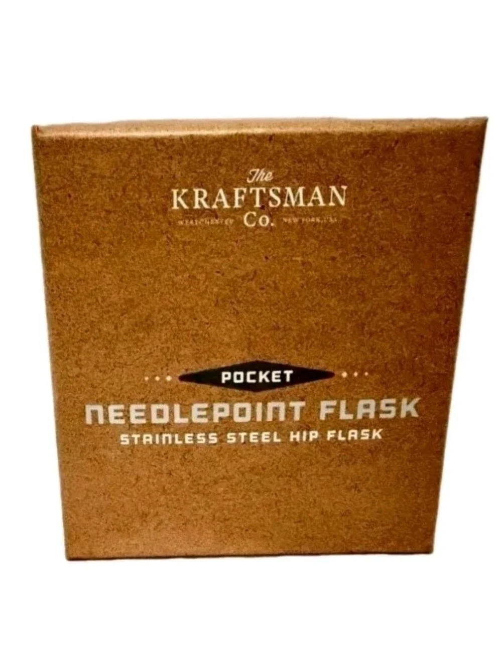 THE KRAFTSMAN CO. :AMERICAN FLAG: NEEDLEPOINT: STAINLESS STEEL: FLASK: 6 OZ: NEW